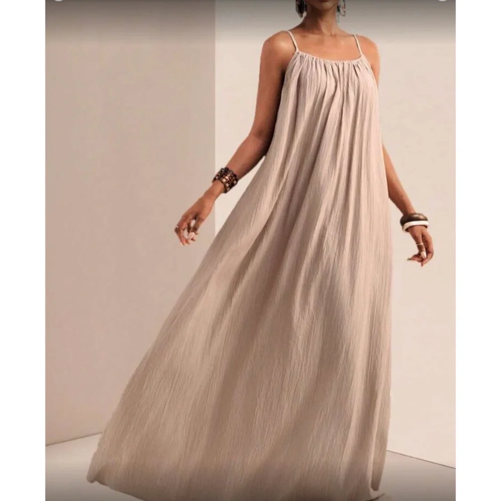 Comfy khaki cami maxi dress